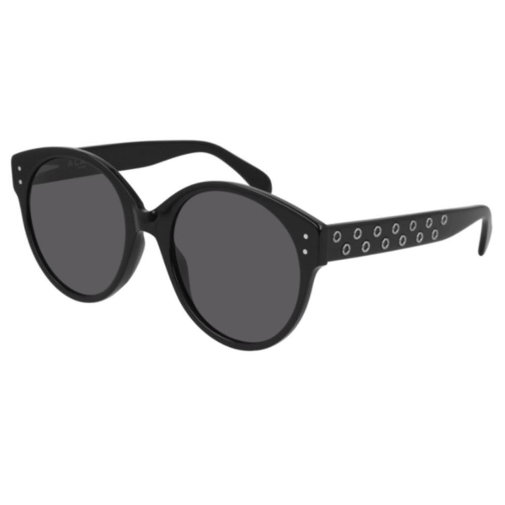 Azzedine Alaïa AA0036S Black/Smoke Round Sunglasses - Picture 3 of 6